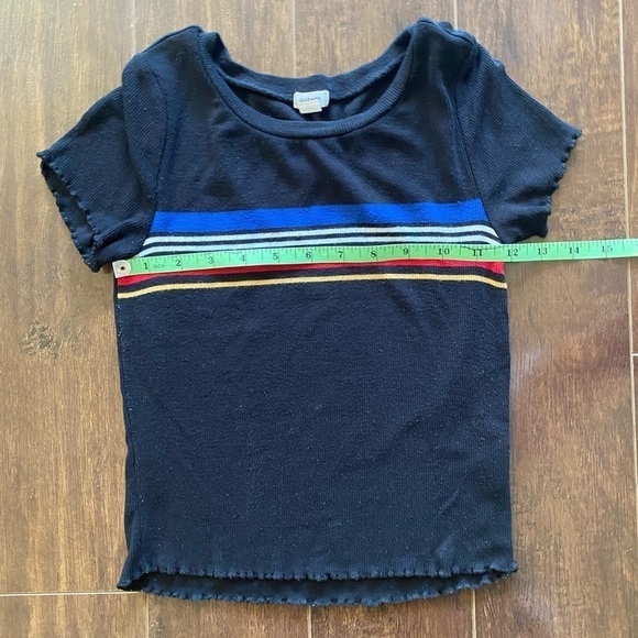 Garage Black Striped Cropped Tee Size XS - Picture 3 of 8